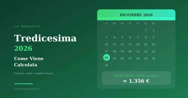 Tredicesima 2026: Come Si Calcola