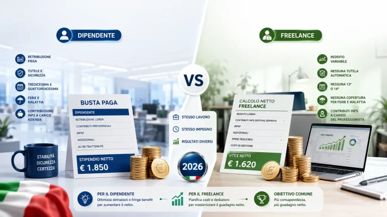 Stipendio Netto Freelance vs Dipendenti 2026